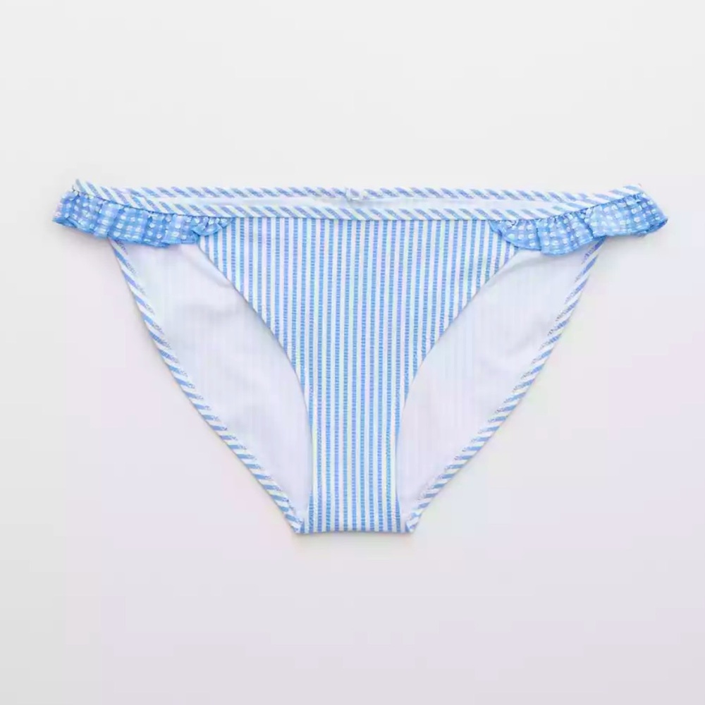 NWT Aerie Seersucker Ruffle Bikini Bottom